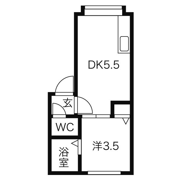 札幌市中央区南八条西のアパートの間取り