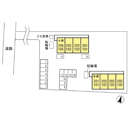 【エクセレントコートＡ棟の駐車場】