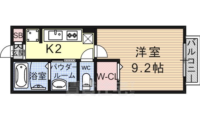 京都市伏見区桃山町丹後のアパートの間取り