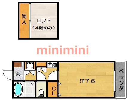 茨木市奈良町のマンションの間取り