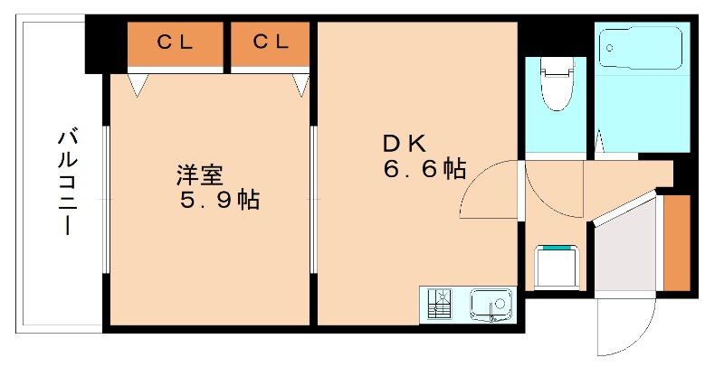 北九州市小倉北区香春口のマンションの間取り