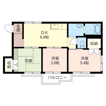 座間市相武台のアパートの間取り