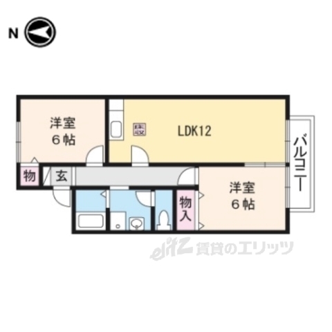 【米原市下多良のアパートの間取り】