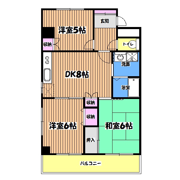 練馬区平和台のマンションの間取り