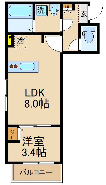 流山市南流山のアパートの間取り