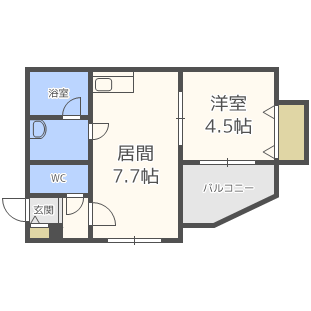 札幌市北区北十五条西のマンションの間取り