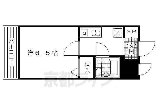 京都市左京区高野西開町のマンションの間取り