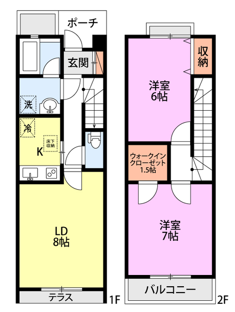 シャレー小新南IIＡ棟の間取り