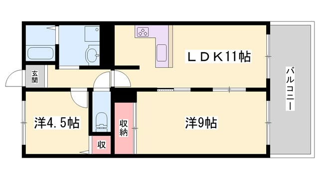 プレステージ姫路の間取り