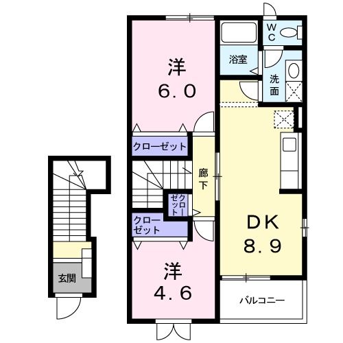 クラベールＢの間取り