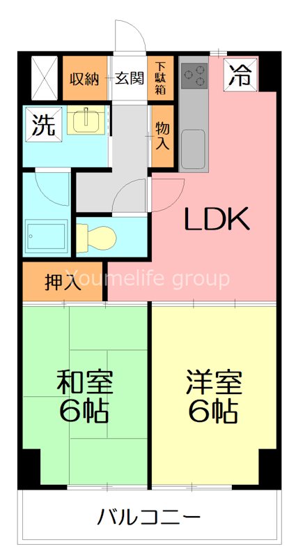 平塚市浅間町のマンションの間取り