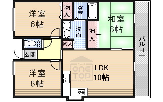 茨木市並木町のマンションの間取り