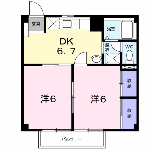 【松本市波田のアパートの間取り】