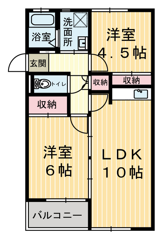 塚原マンションBの間取り