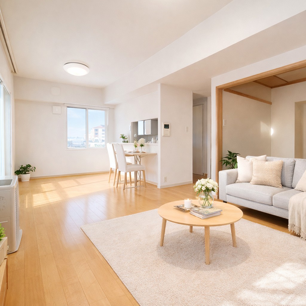 居室・リビング　モデルルーム仕様の写真になります。