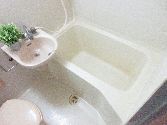 バス・シャワールーム　洗面台とトイレがが一体になった浴室です
