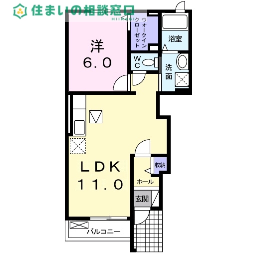 ＪＲ東海道本線 西岡崎駅 徒歩7分 2階建 築16年の間取り写真
