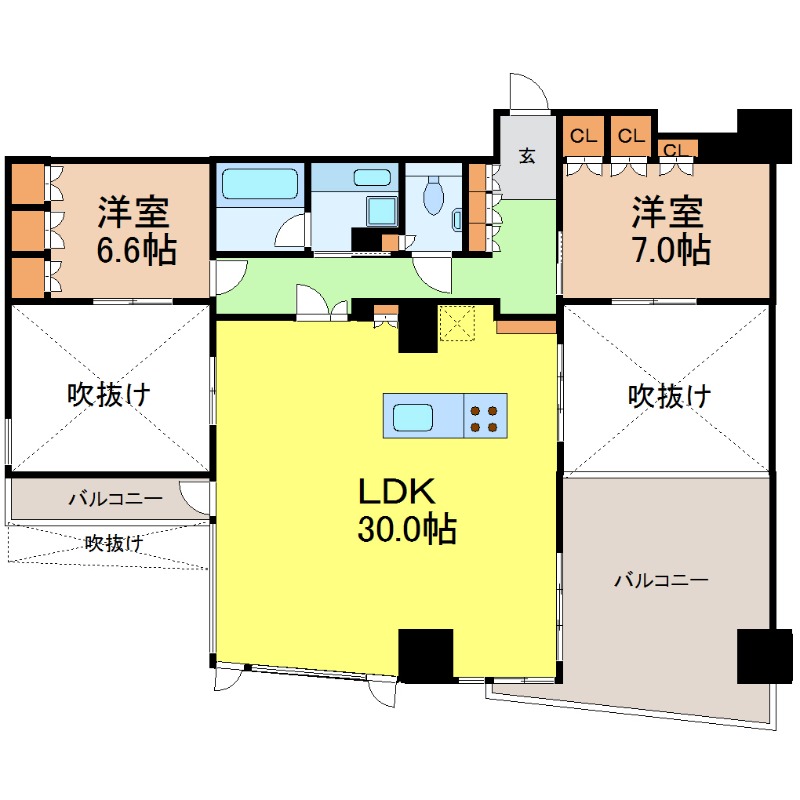 地下鉄東山線 新栄町駅 徒歩3分 14階建 築19年の間取り写真