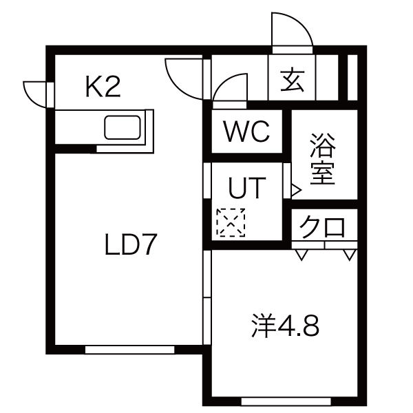 地下鉄南北線 真駒内駅 徒歩8分 4階建 築11年の間取り写真