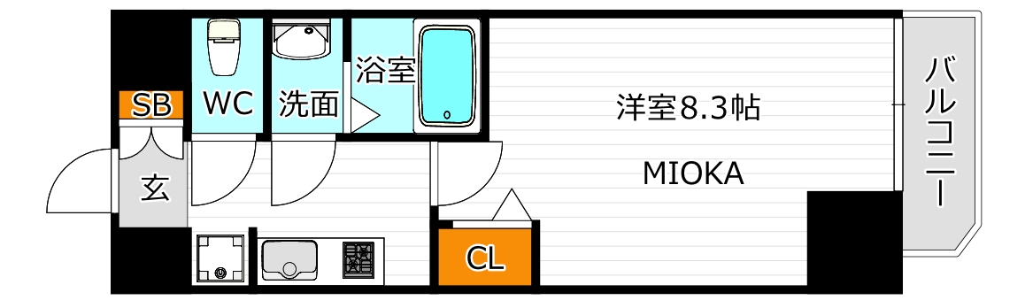 プレサンス谷町九丁目駅前の間取り写真
