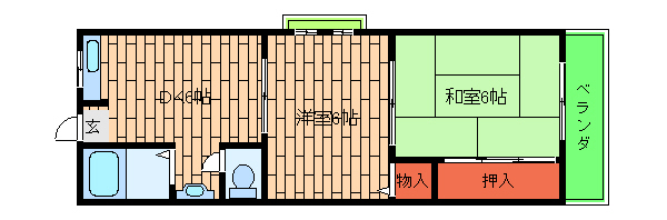 地下鉄谷町線 喜連瓜破駅 徒歩4分 3階建 築33年の間取り写真