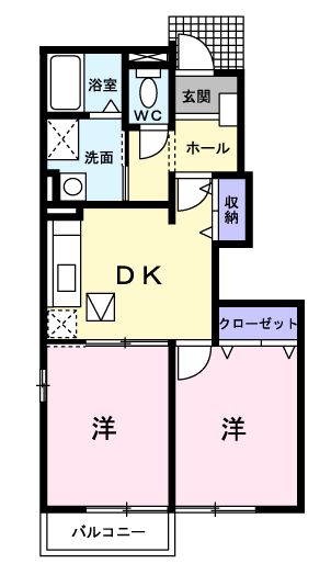 高松市国分寺町新居のアパートの間取り