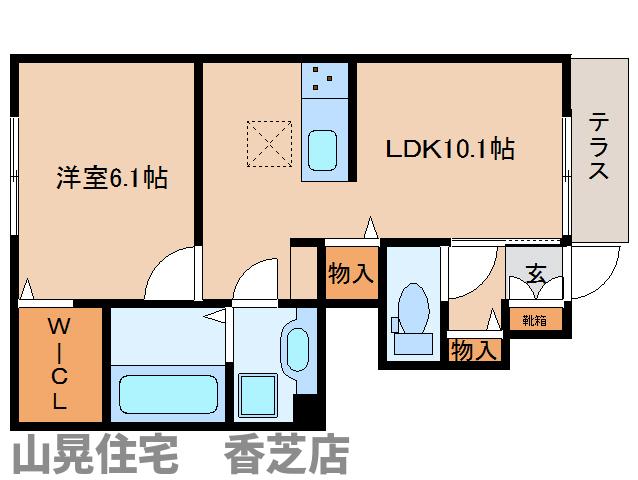 香芝市下田東のアパートの間取り