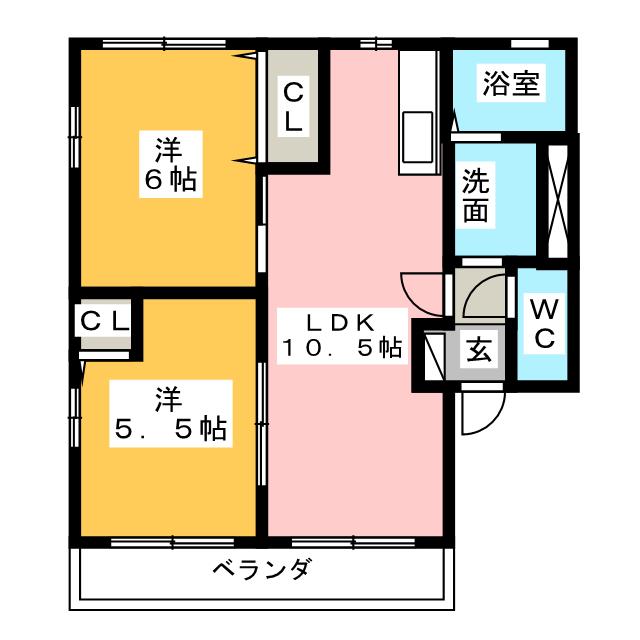 サンプレース　Ｂの間取り