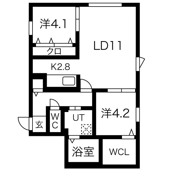 札幌市東区本町一条のマンションの間取り