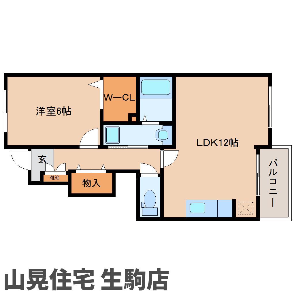 生駒市小平尾町のアパートの間取り