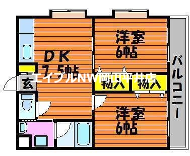 赤磐市岩田のマンションの間取り