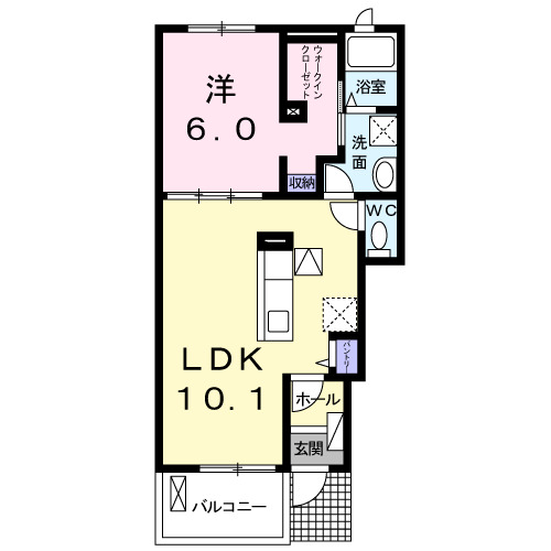 豊川市桜町のアパートの間取り