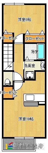 大牟田市大字唐船のアパートの間取り