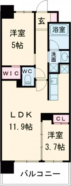 北九州市若松区童子丸のマンションの間取り