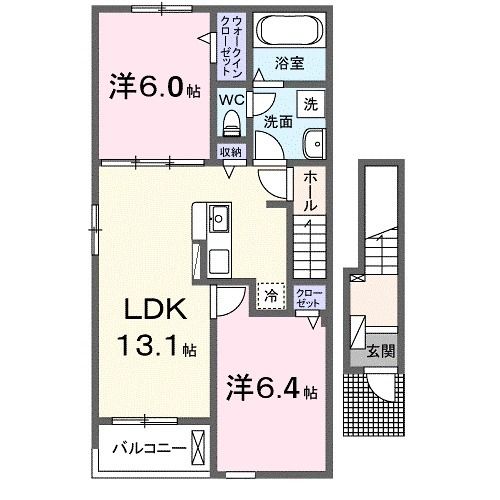 リールポルテＢの間取り