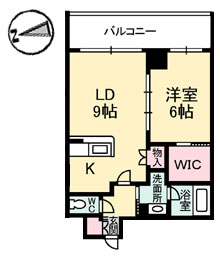 岡山市中区古京町のマンションの間取り