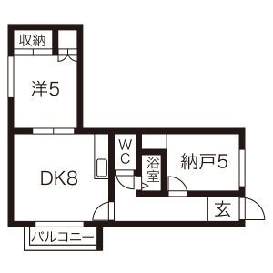 札幌市中央区南十三条西のマンションの間取り