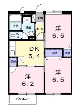 近江八幡市西本郷町東のアパートの間取り