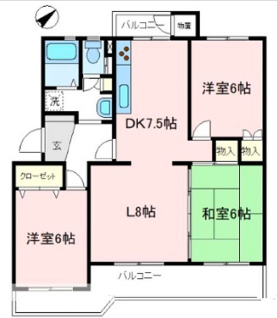 【狭山市笹井のマンションの間取り】