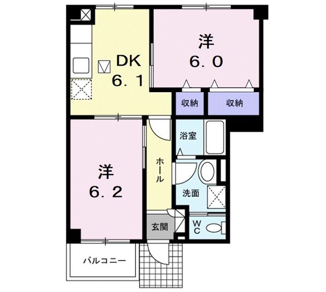 青森市佃のアパートの間取り