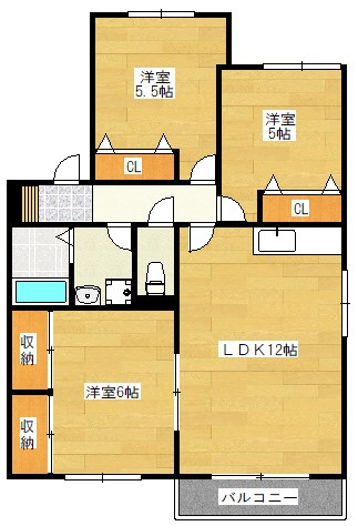 ダスシュロス吉田　Ａ棟の間取り