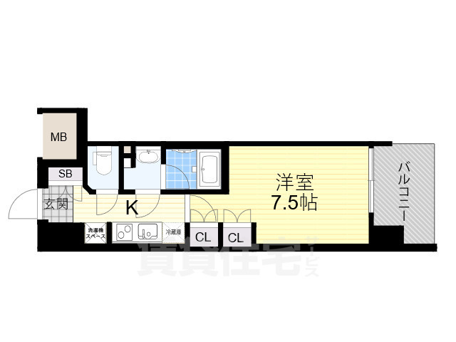 大阪市淀川区宮原のマンションの間取り