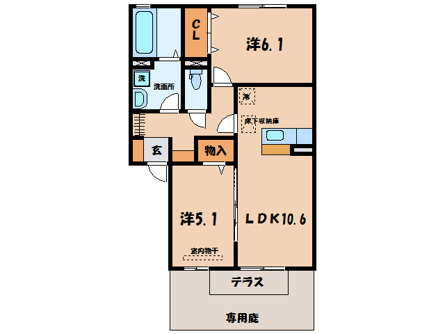 西尾市西幡豆町のアパートの間取り