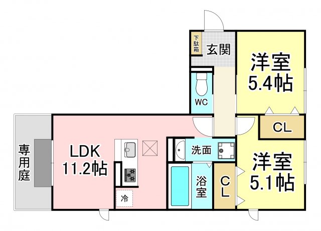 北九州市八幡西区大膳のアパートの間取り