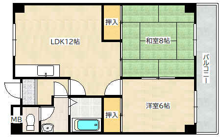 広島市佐伯区旭園のマンションの間取り