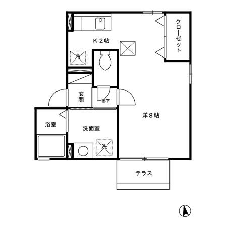 鯖江市糺町のアパートの間取り