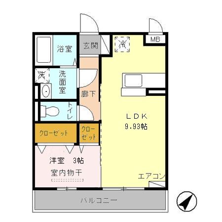 長岡市福山町のアパートの間取り