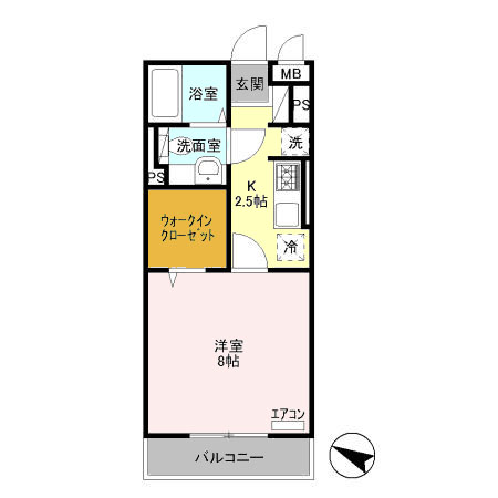 八王子市高倉町のアパートの間取り