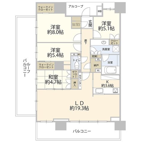 ザ・パークハウス桜坂サンリヤンの間取り