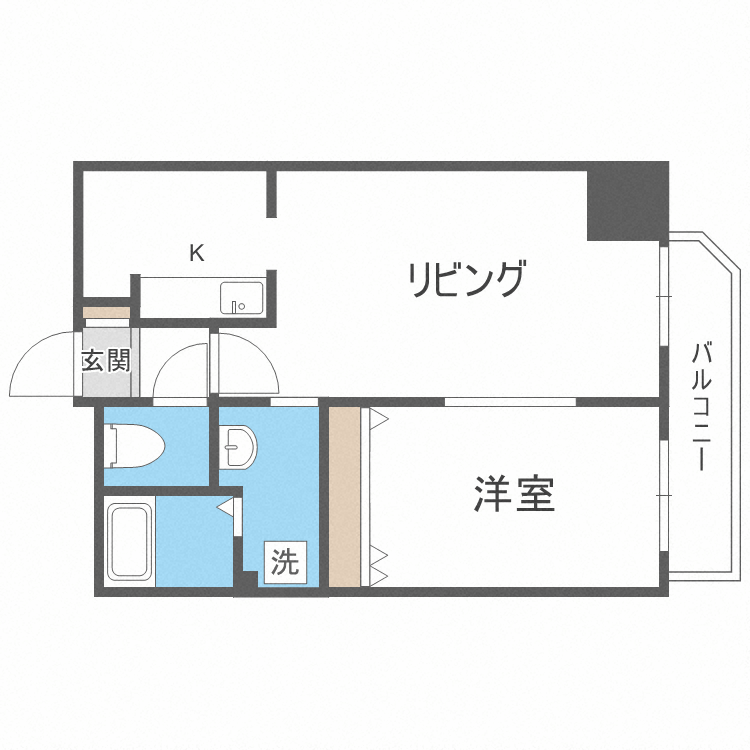 札幌市北区新琴似九条のマンションの間取り